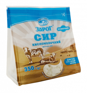 Сир кисломолочний нежирний 350г п/е ТМ "ЗароГ"